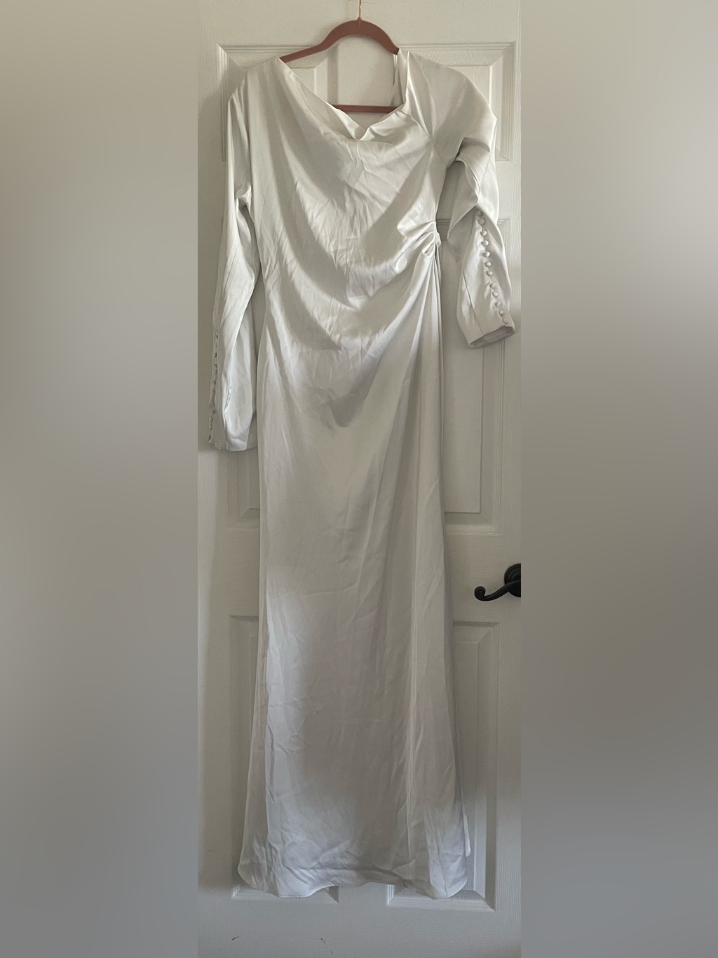 Meshki One-Shoulder Ivory Long Sleeve Gown — image 5 of 7